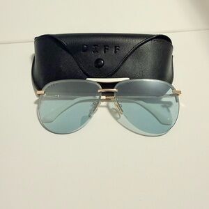 DIFF Tahoe Eyewear Blue Aviator Sunglasses
